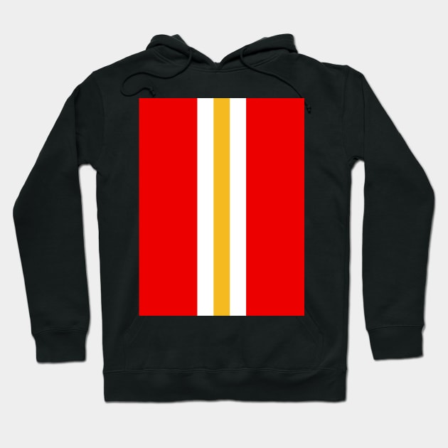 Retro American Football Stripes Kansas Red, White, Yellow Hoodie by Culture-Factory